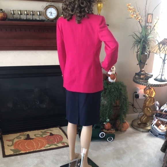 Brand New Kasper 2-Piece Pink & Navy Blue Skirt Suit - Picture 14 of 16